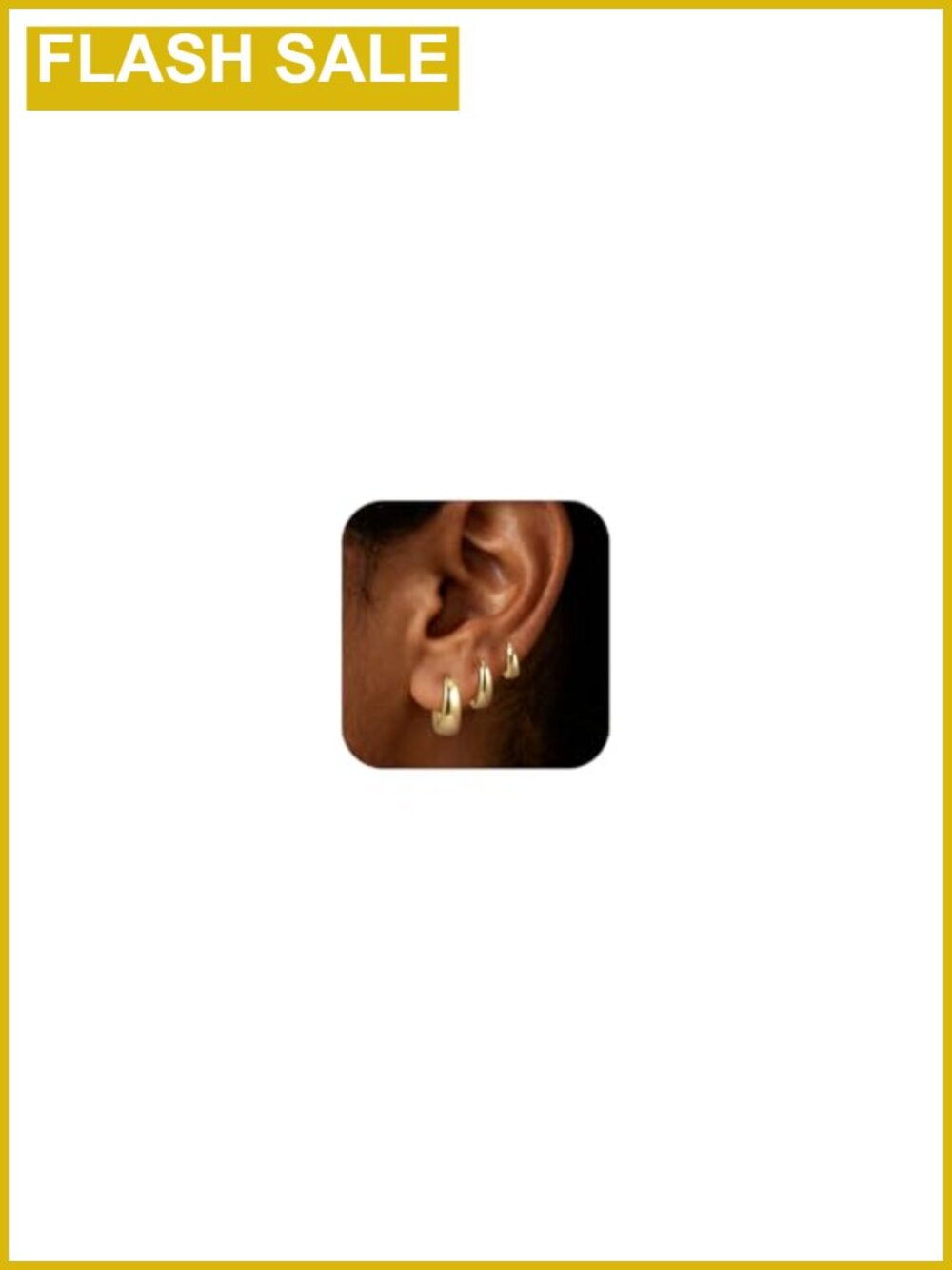 Gold Plated Huggie Hoop Earrings Set for Women, 3 Pairs Hypoallergenic Chunky